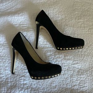 Michael Kors Black Gold beaded Pump Heel